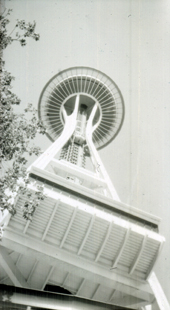 Seattle Space Needle taken with a Kodak Brownie No 2A, Model B